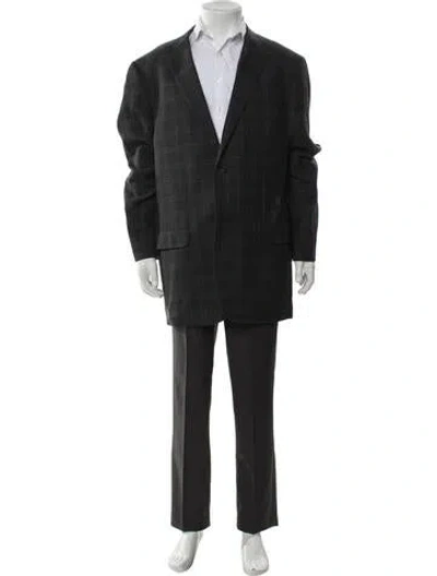 Pre-owned Isaia Peacoat In Gray