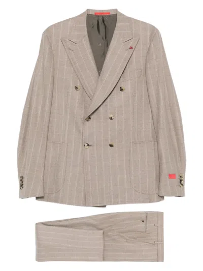 ISAIA PINSTRIPE DOUBLE-BREASTED SUIT