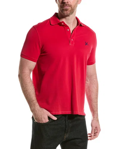 Isaia Pique Polo Shirt In Red