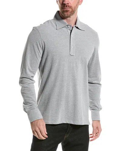 Isaia Pique Polo Shirt In Grey