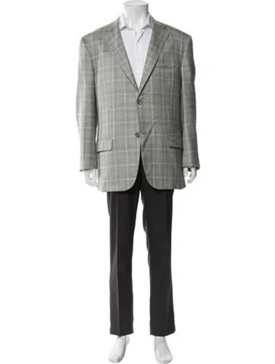 Pre-owned Isaia Plaid Print Blazer In Multicolor
