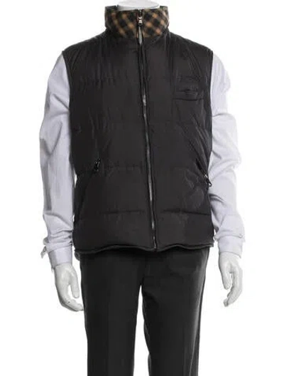 Pre-owned Isaia Plaid Print Vest In Gray