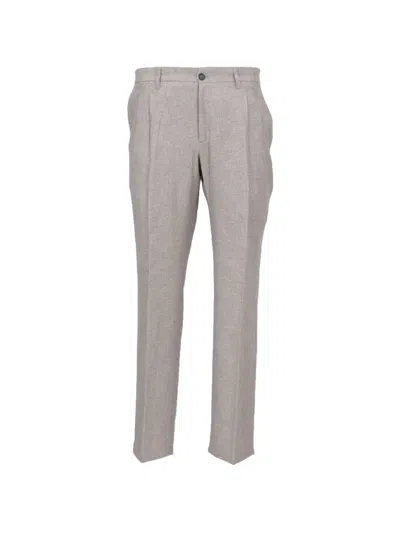 Isaia Pleated Tailored Trousers In Gray