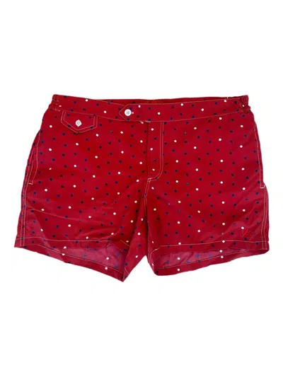 Isaia Polka Dot-print Swim Shorts In Red