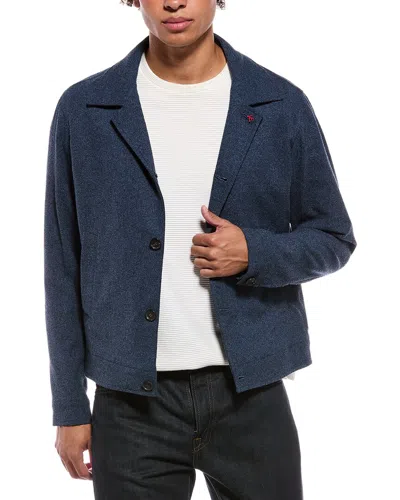 Isaia Portofino Wool-blend Jacket In Blue