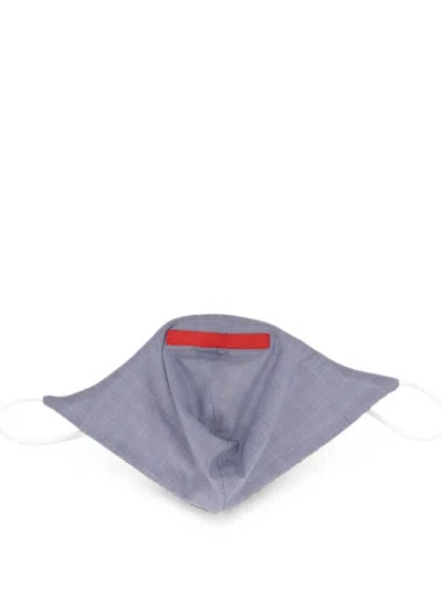 Isaia Prince Of Wales Check Face Mask In Blue
