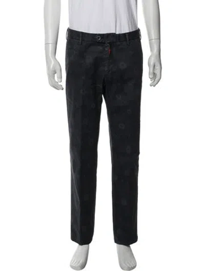 Pre-owned Isaia Printed Pants In Blue