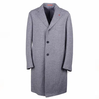 Pre-owned Isaia Regular-fit Gray Melange Twill Wool-cashmere Overcoat 44r (eu 54)
