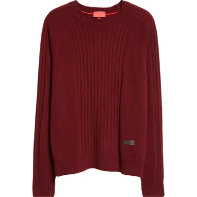 Isaia Rib Crewneck Cashmere Sweater In Purple