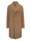 Isaia Ross Button Coat In Brown