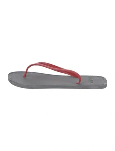Pre-owned Isaia Rubber Flip Flops In Grey
