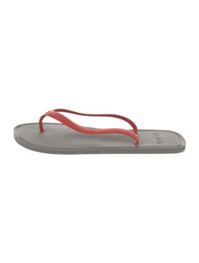 Pre-owned Isaia Rubber Flip Flops In Grey