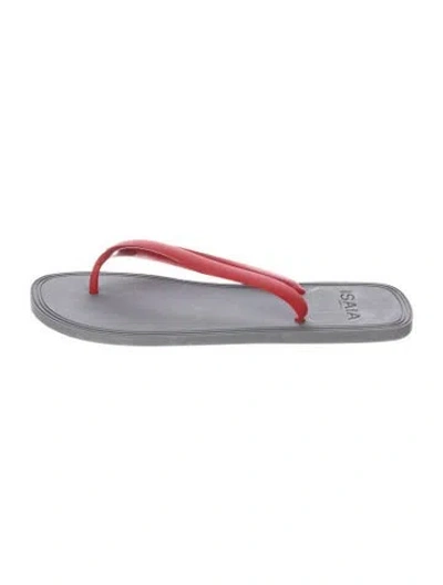 Pre-owned Isaia Rubber Flip Flops In Grey