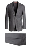 Isaia Sanita Plaid Wool Suit In Dark Grey
