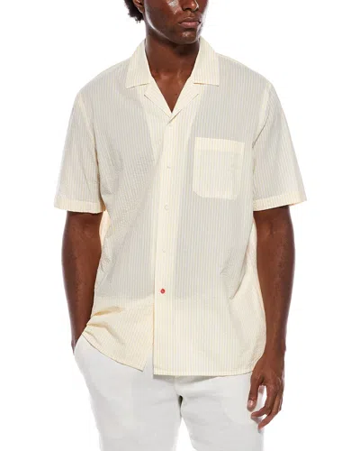Isaia Seersucker Sport Shirt In Neutral