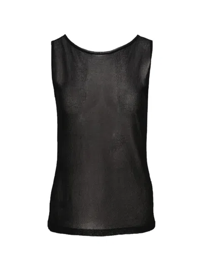 Isaia Sheer Knit Top In Black