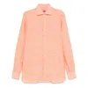 Isaia Linen Shirts In Orange