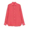 Isaia Linen Shirt In Red