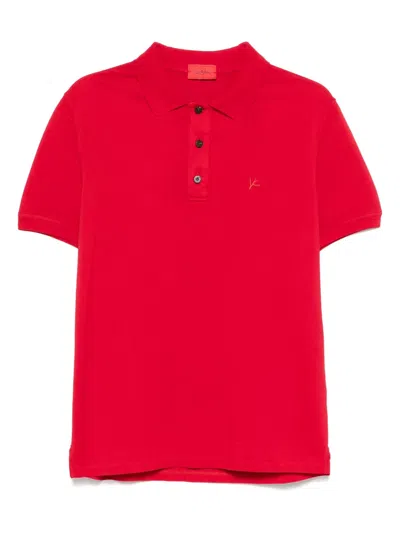 Isaia Short Sleeve Polo Shirt In Rot