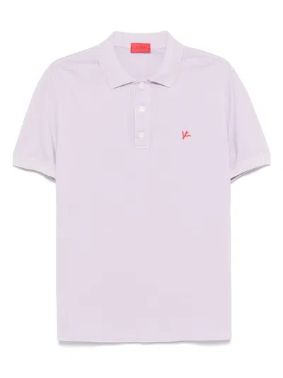 Isaia Short Sleeve Polo Shirt In Purple