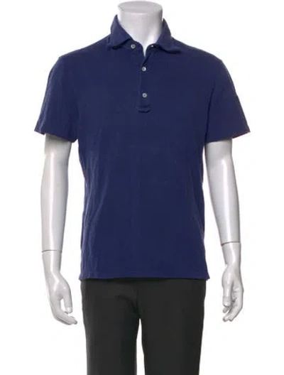 Pre-owned Isaia Short Sleeve Shirt In Blue