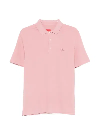Isaia Short-sleeve Polo Shirt In Pink