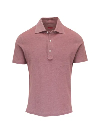 Isaia Short-sleeve Polo Shirt In Pink