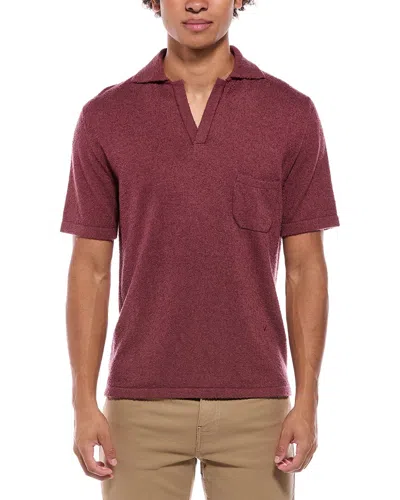 Isaia Silk & Cashmere-blend Polo Sweater In Pink