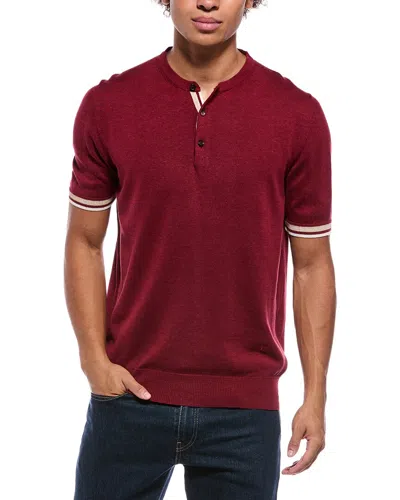 Isaia Silk & Linen-blend Henley Sweater In Multi