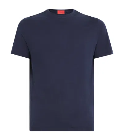 Isaia Silk-cotton T-shirt In Navy