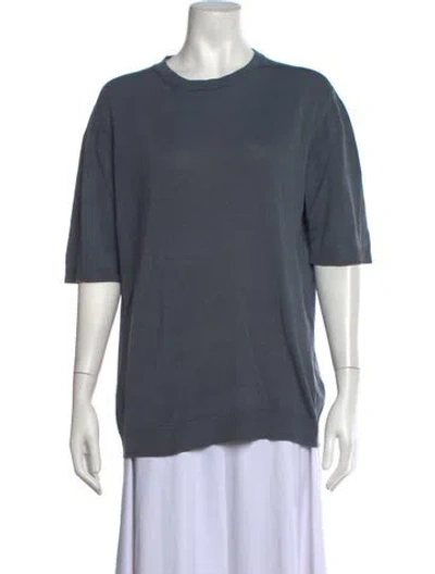 Pre-owned Isaia Silk Crew Neck Sweater In Grey