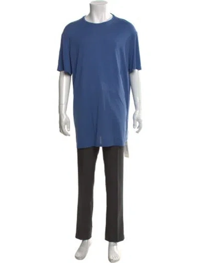 Pre-owned Isaia Silk Crew Neck T-shirt In Blue