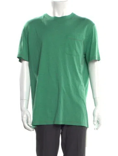 Pre-owned Isaia Silk Crew Neck T-shirt In Green