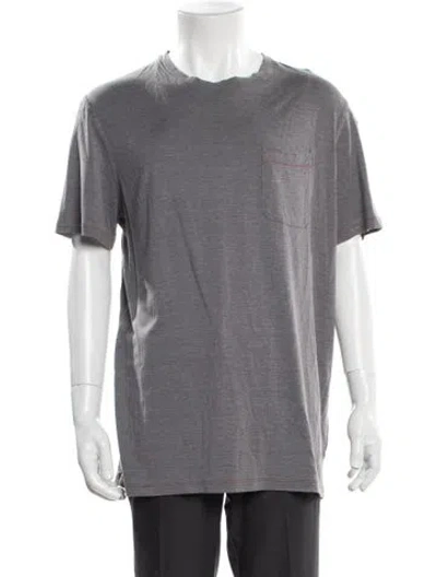 Pre-owned Isaia Silk Crew Neck T-shirt In Grey