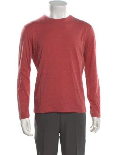 Pre-owned Isaia Silk Crew Neck T-shirt In Red