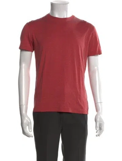 Pre-owned Isaia Silk Crew Neck T-shirt In Red