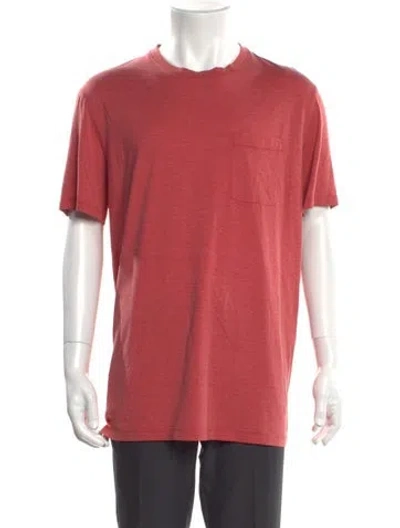 Pre-owned Isaia Silk Crew Neck T-shirt In Red