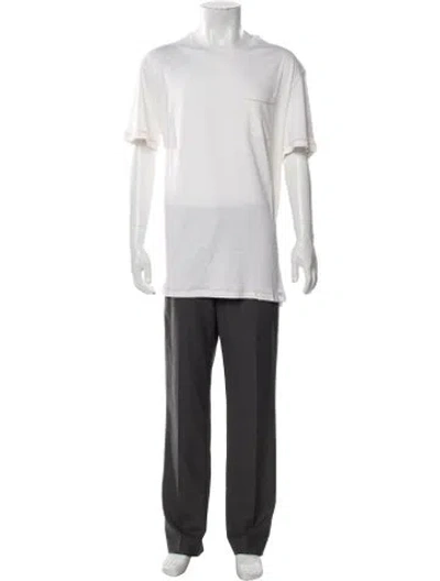 Pre-owned Isaia Silk Crew Neck T-shirt W/ Tags In White