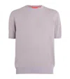 Isaia Silk-linen Knitted T-shirt In Purple
