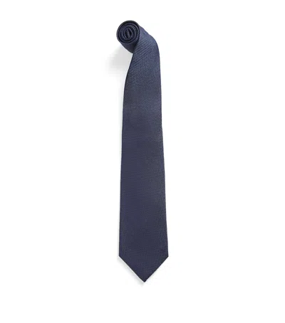 Isaia Silk Seven-fold Tie In Blue