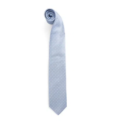 Isaia Silk Seven-fold Tie In Blue