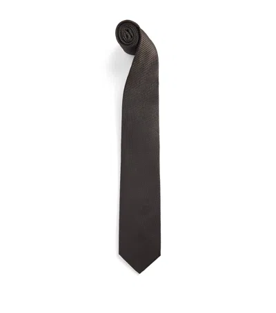 Isaia Silk Seven-fold Tie In Brown