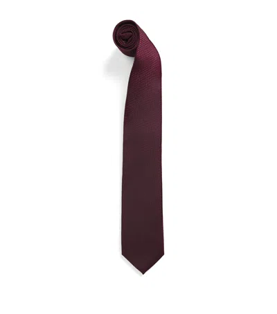 Isaia Silk Seven-fold Tie In Purple