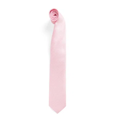 Isaia Silk Seven-fold Tie In Pink