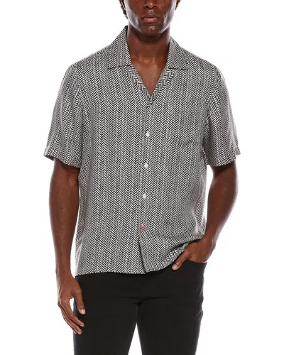 Isaia Silk Sport Shirt In Black
