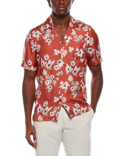 Isaia Silk Sport Shirt In Red