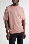 Isaia Silk Sweater In Light Pink