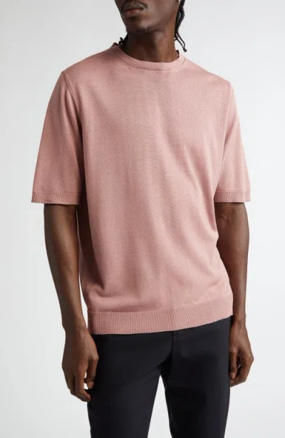 Isaia Silk Sweater In Light Pink