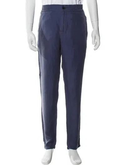 Pre-owned Isaia Silk Sweatpants In Blue