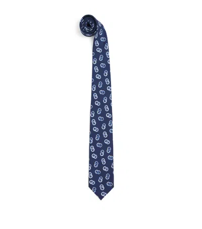 Isaia Silk Tie In Blue